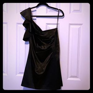Dressy one shoulder black dress